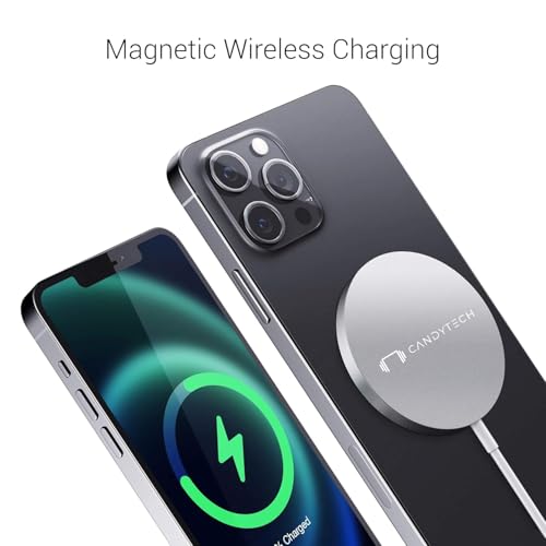 Image of Candytech 15W Wireless Charger, Fast Charging, and Type-C Port, Magnetic Cable for for iP16 /16 Plus /16 Pro /Max,15 /15 Plus /15 Pro /15 Pro Max, 4 /13 /12, Series (White)