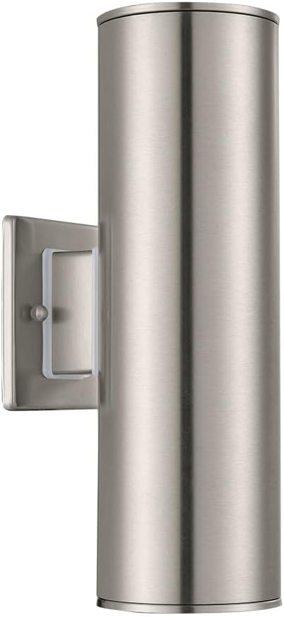 EGLO 200029A Ascoli Outdoor Wall Sconce 2-Light 100 Total Watts, Stainless Steel