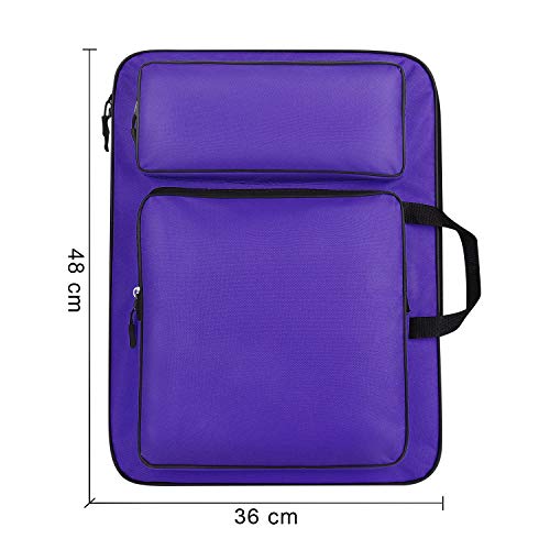 Image of Art Portfolio Carry Case Bag Drawboard Tote Handheld Storage Portable Shoulder Lightweight Box for 8k Sketch Pad Artist Drawing Painting Supplies