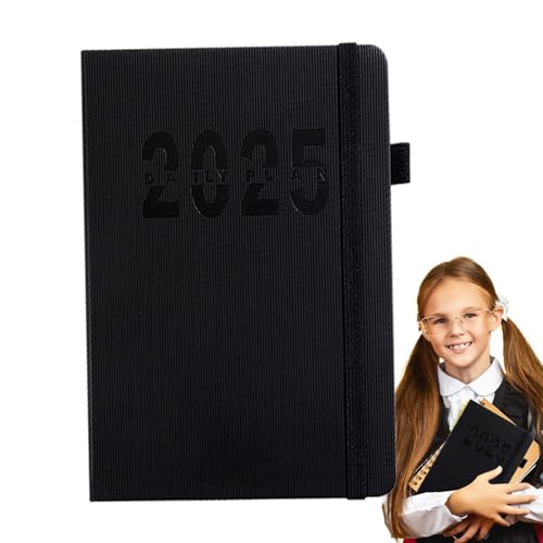 Libro planificador diario 2025 de diseno elegante con textura vertical premium