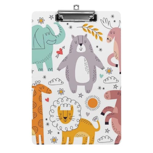 Planchettes à pince porte document A4 animal dessin animé pour la rentrée