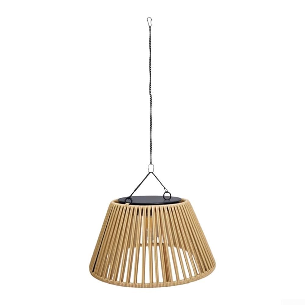 Lanterna a sospensione solare in rattan intrecciato, 30 cm, LED caldo