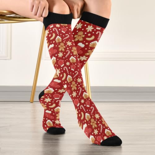 Image of Wusikd Halloween Black Cat Compression Socks for Women and Men Circulation Pumpkin Long Socks for Athletic Running 1