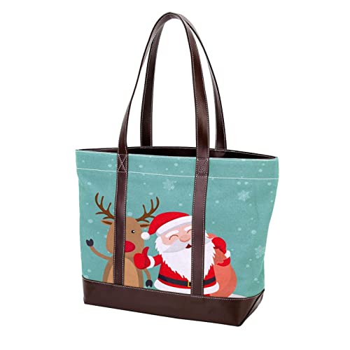 Sac a main pour femme grand volume avec poignees ergonomiques motif Noel