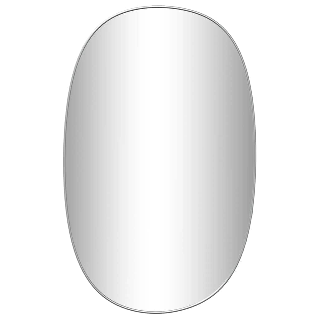 KGHFDVB Silver Framed Wall Mirror 80x50 cm, Glass Mirror with PVC Frame, Wall Mounted Vanity for Bedroom, Living Room, Bathroom, Hallway Decor