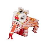 Menolana Hand String Puppet Chinese Marionette Lion Toy New Year Decor Funny Marionette Puppet Chinese Lion Puppet for Christmas Party, Yellow