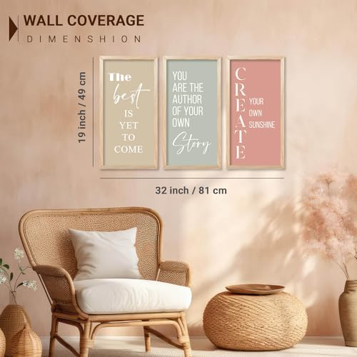 Image of kotart - Motivational Quotes Poster With Frame | Quotes Wall Decor Paintings | Quotes Wall Decor Poster With Frames | Wall Hanging Paintings For Office Living Room Bedroom Set of 3 (10x19 inch, D)