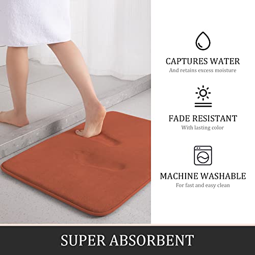 Image of YIHOUSE Memory Foam Bath Mat Set, Super Absorbent Non-Slip & Washable Bath Mats - Dry Quickly, Autumn Glaze Bathroom Rugs
