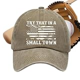 Déclaration de mode : ajoutez une touche d'humour à votre style quotidien avec ce chapeau « Try That in a Small Town », facile à assortir avec votre tenue décontractée, ce qui en fait un ajout polyvalent à votre garde-robe