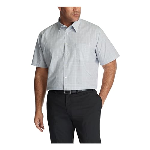 Image of Van Heusen Men's BIG FIT Short Sleeve Dress Shirts Poplin Solid (Big and Tall)