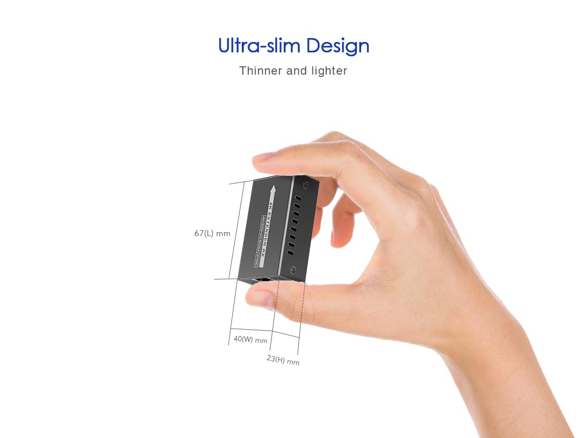 PremiumCord Extender HDMI 4K Fino a 60 m Tramite Cavo Cat6/6A/7, UHD 4K 2160p 60Hz, Full HD 1080p, 18 Gbps, HDMI2.0, HDCP2.2, Custodia In Metallo, Nero