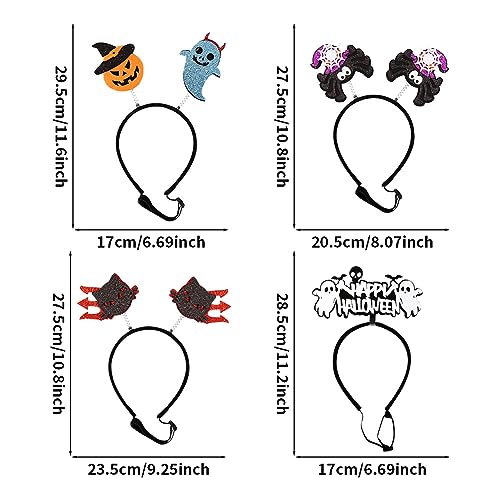 Geluode Dog Halloween Headband,Halloween Hair Hoops 4 PCS,Ghost Spider Witch Cat Trident Pumpkin Hairbands Dog Accessories Pet Headpiece For Halloween Party Dog Fancy Dress Costume Cosplay - Image 2