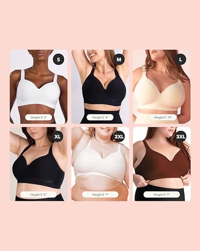 SHAPERMINT Sweetheart Bras for Women – Wireless Push Up Bra with Support, Full Coverage Seamless Bralette4