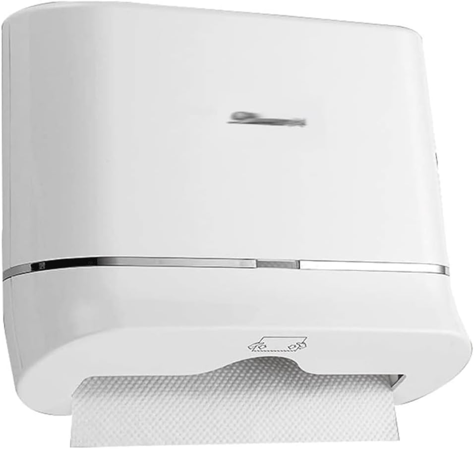 Paper Towel Dispenser Tissue Dispenser Wall Mount Nailless Tissue Holder Waterproof Bathroom Commercial Paper Towel Dispenser Paper Holder High Capacity (White)