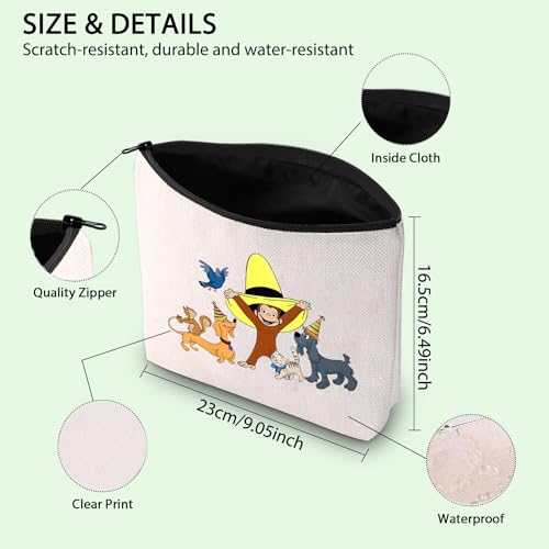 FOTAP Cartoon Monkey Makeup Bag Best Friends Gift Cartoon Characters Lover Gift Adventure TV Series Cosmetic Bag BFF Gift (Monkey &hat)2