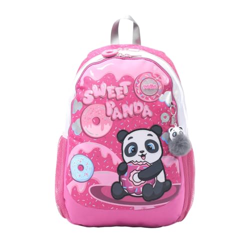TOTTO - Mochila Infantil, Modelo Sweet Panda L, Mochila Grande, Capacidad 16 L, 2 Compartimentos, 2 Bolsillos para Botella, Organizador Interno, Correas Acolchadas, Resistente y Duradera, Color Rosa