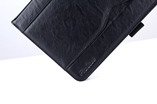 Procase Galaxy Tab E 8.0 Case -Pu Leather Stand Folio Case Cover For Galaxy Tab E 8.0 2016 Sm-T375/ Sm-T377/Sm-T378 Tablet, Multiple Viewing Angles With Document Card Pocket -Black #TOP7