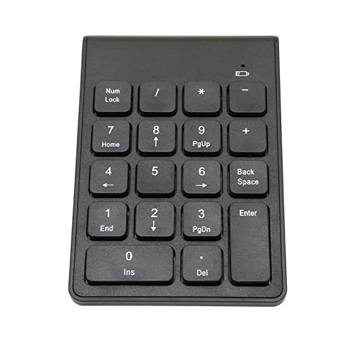 Bewinner Kabelloser 2,4 G Ziffernblock für Laptop, 18 Tasten, Externer Ziffernblock, Treiberfrei, Schokoladentasten, USB Zahlentastatur, Nummernblock für Bankbuchhalter, Plug