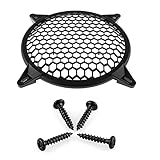 DGZZI Grill Cover 6' Black Hexagonal Metal Mesh Car Audio Speaker Sub Woofer Grille Guard Protector Cover with 4PCS Screws Car Subwoofer Speaker Cover 6Inch