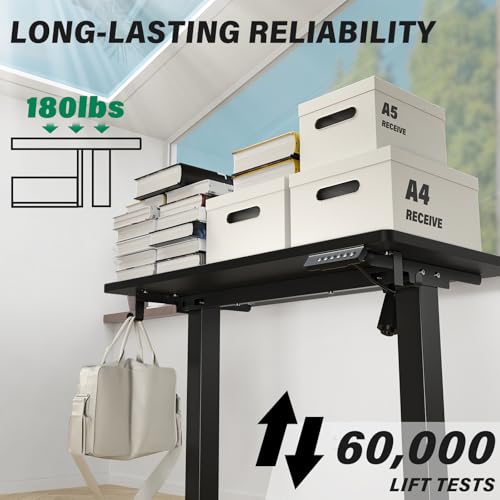 Image of Kingant Standing Desk, 40x24 Inch Electric Height Adjustable Computer Desk
