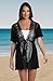 La Blanca Womens Kimono Swimsuit Fashion Swimwear Cover ups, Black Coastal Covers, Large US