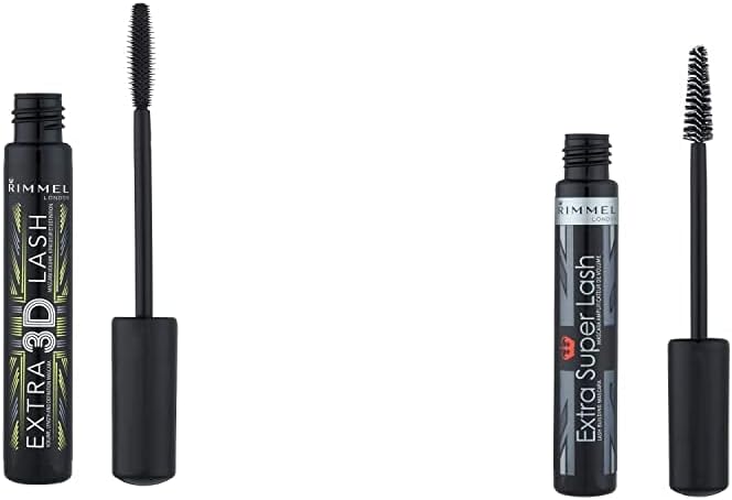 Extra 3D Lash Volumising Mascara, Extreme Black, 8ml & Extra Super Lash Volumising Mascara, Black, 8ml