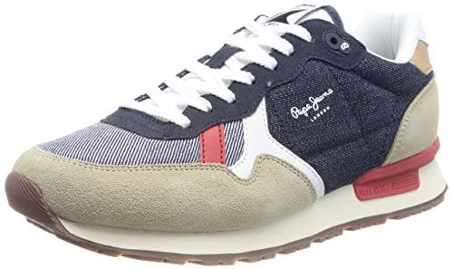 Pepe Jeans Brit Man Heritage, Basket Homme, Denim foncé, 43 EU