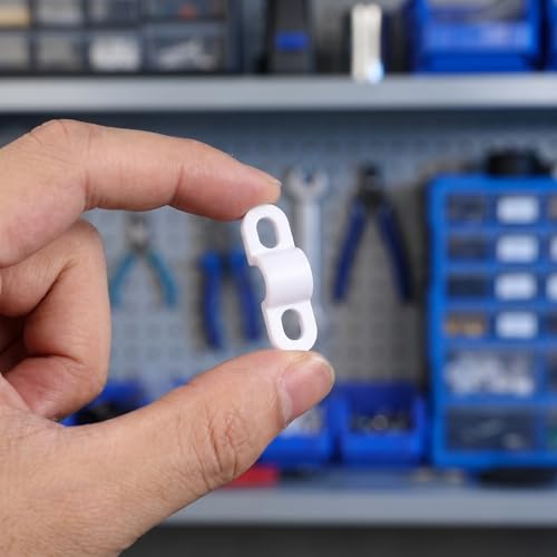 Kisangel 100PCS Clips para Organizador de Cables, 1.2x0.4x0.3in Sujetador de Cable para Escritorio, TV, USB, Gestión de Cables de Alimentación en Casa, Auto, Oficina Bajo Escritorio Blanco miniatura 6