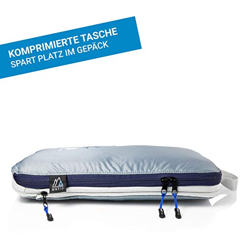 MNT10 Set van Verpakkingszakken met Compressie S, M, L, XL I Pakkubussen met Lus als Kofferorganizer I Lichtgewicht Compressiezakken voor Rugzak I Kledingzakken als Bagageorganizerset (S, M, L, XL)