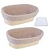 Litthing Banneton Pain Ovale en Rotin Paniers de Cuisson Panier de Fermentation du Pain Corbeille à Pain Moule pour Faire Lever Votre Pain Bread Raising Basket (Ellipse 2PCS 25cm)