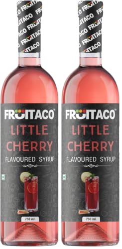 Image of Fruitaco Cherry Syrup: Perfect Mixer For Enhancing Mocktails & Cocktails, Drinks, And Mojitos At Parties, Conveniently Packaged In A 750Ml Bottle For All Your Mixing Needs (Pack of 2)
