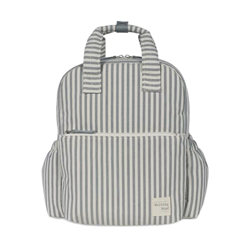 Walking Mum Mochila Canastilla Praliné Rayas Matcha