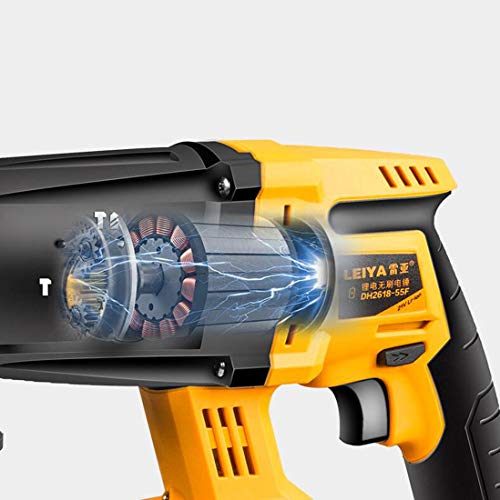 KUANDARYJ 360-Grad-Drehgriff Akku Schlagbohrschrauber LED-Licht, Akkuschrauber Batterieanzeige LED leuchtet, Black – Bild 4