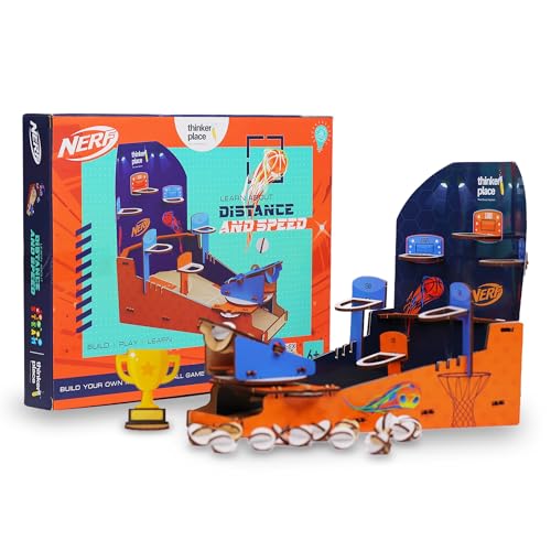 Image of Nerf DIY Basketball Frenzy | Build, Play & Compete in Your Own Basketball Arena | Stem Educational Toy for Kids Age 6, 7, 8+ Years | Science & Learning Toy | 3D Puzzle, Multicolor