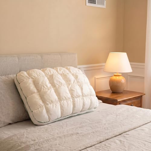Mellow Puff Pillow Mellow Puff Pillow Cooling CloudLike Plush Soft Sleep Pillows Cooling Dual-Sided Soft & Supportive Down Alternative Hotel Quality Bed Pillows (White Pack of 1-Queen)