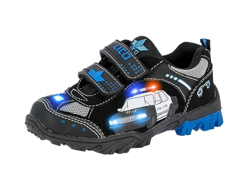 Lico Chief V Blinky Unisex Kinder Sneaker, Schwarz/ Royalblau/...