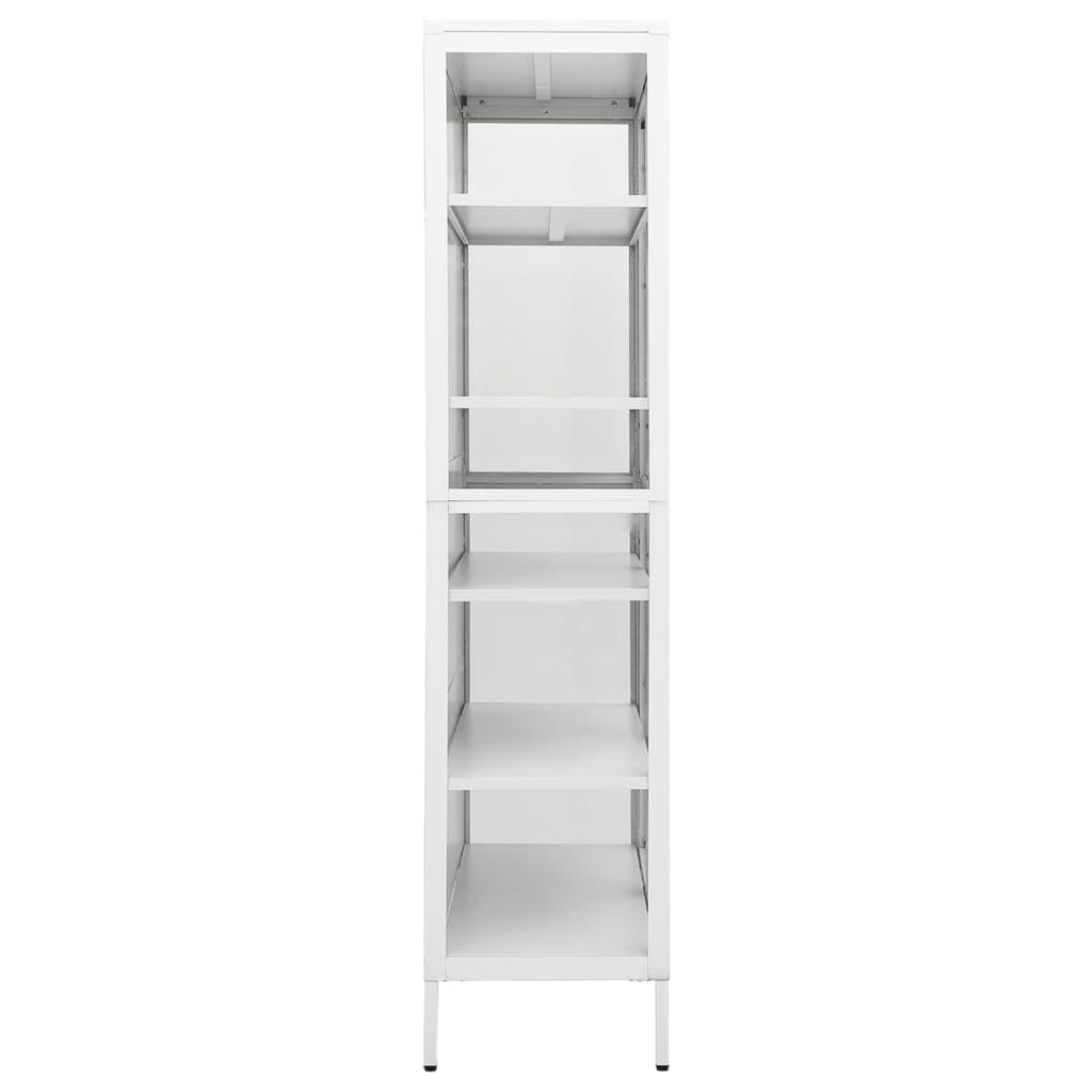 SKM Display Cabinet White 90x40x180 cm Steel and Tempered Glass (Weight-62KG)