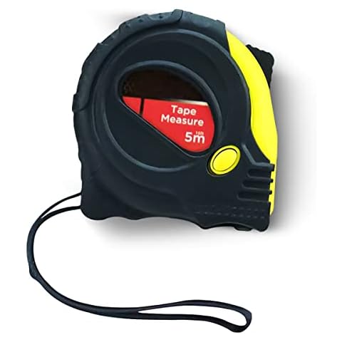 5m Measuring Tape Retractable Measurement Tape Steel Belt with Imperial and Metric Measuring with Safety Lock | Black Yellow Cover