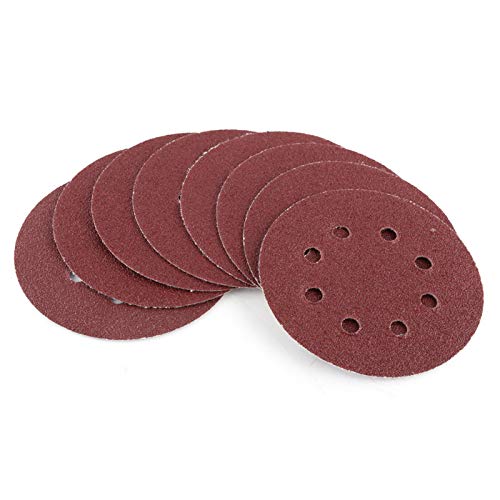 100pcs 8 Furos 5 Polegada Discos de Lixa de Polimento Redondos para Móveis, Ferragens e Reparação de