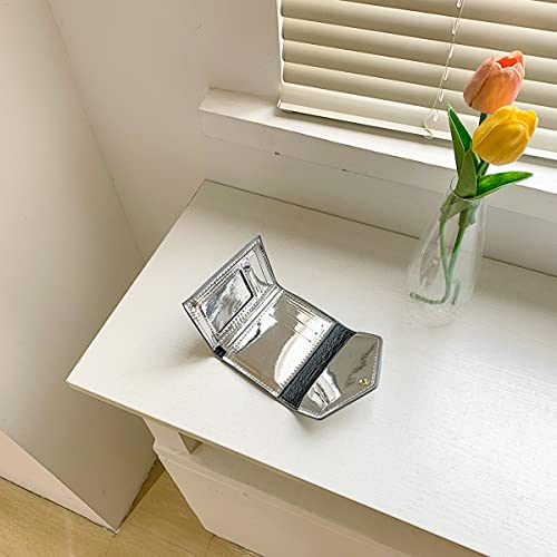 2023 fashion wallet Europe and the United States wind card bag female cross-border trend multicolor bright bread bag hundred with tide（Silver）4