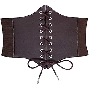 Women’s Lace-up Corset Elastische taille riem, gebonden waspie brede riem voor vrouwen Halloween-kostuum door Beapet…