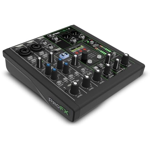 Mackie ProFX6v3+ 6チャンネルプロフェッショナルアナログミキサー USB、オニキスマイクプリアンプ、GigFXエフェクトエンジン、Bluetooth付き
