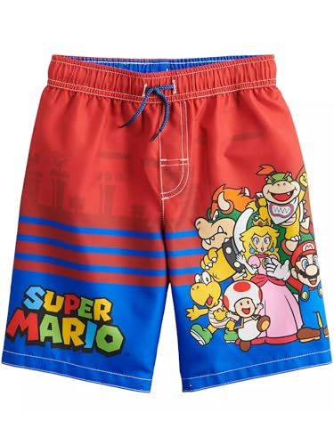 Super Mario Little Boys Swim Trunks Red (4)