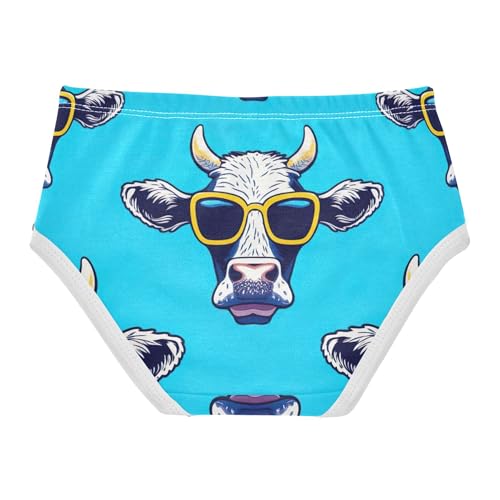 Cool Cows Blue Panties for Girl Toddler Underwear Floral Cotton Colorful Underpants Briefs 2t2