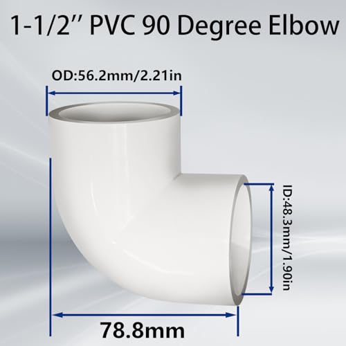 4Pcs 1-1/2" PVC 90 Degree Elbow, 2 Way Right Angle Pipe Fitting, Pipe Fitting, Corner Fittings for Sch40 Pipe DIY Frame and DIY PVC Shelf Building Furniture Garden Support Structure by YTFSA - Used condition - Image 2