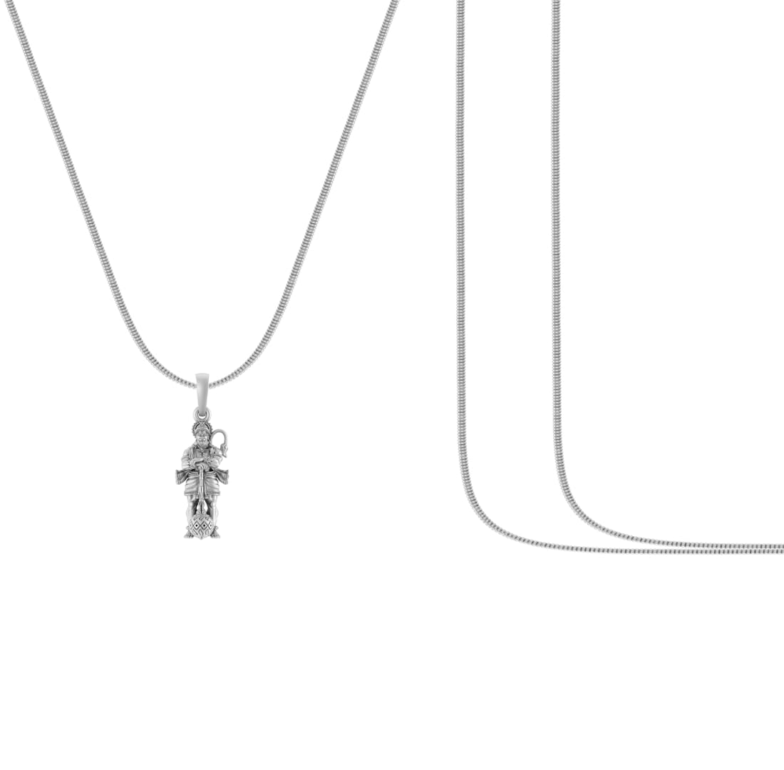 Pendentif Hanuman argent pur 92.5 de taille Small avec chaîne Bajrang Bali - 8