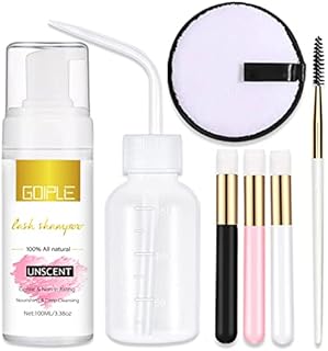 100ml Eyelash Extension Cleanser Lash Mousse Unsent Lash Shampoo for Extensions, Natural Lashes Makeup & Mascara Remover Professional & Self