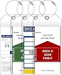 5 Pack 7.72''*3.62'' Cruise Ship Essentials, Wide Waterproof Luggage Tags for Suitcases, Reusable Luggage Tag for Carnival, Princess, MSC, NCL, Cruise Accessories with Steel Ring