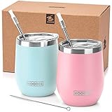 🍸 【Acerca del servicio posventa]】 El juego de vasos de vino tinto de 12 oz incluye 2 tazas, 2 pajitas, un cepillo para pajitas y 2 puntas para pajitas. ¡Ordenar ahora! Le proporcionamos un servicio gratuito de devolución o reembolso, no se preocupe por la posventa.
