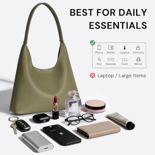 Image of Hobo Bags for Women, Small Slouchy Hobo Purse, Soft Vegan Leather Shoulder Bag Trendy Everyday Tote Handbag, 11'' (28cm)
